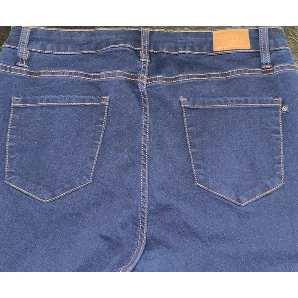 TAHARI Jeans Denim Dark Blue Wash‎ Skinny Stretch Comfort Classic Size 16W EUC